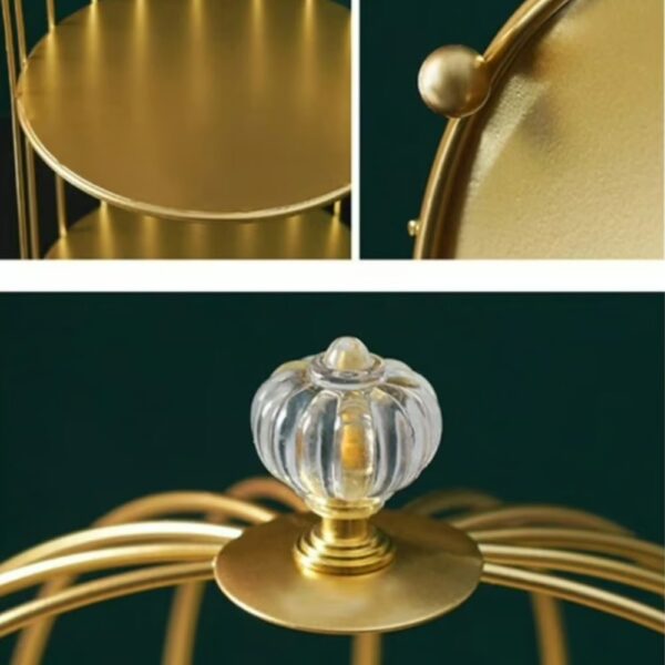 Jaula Bandeja Dorada De Decoracion Metalica Multiuso dorado - Imagen 4